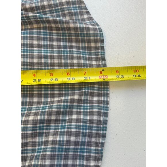Robert Graham Shirt Mens Medium Blue Gray Plaid Long Sleeve Button Flip Cuffs - Picture 9 of 15